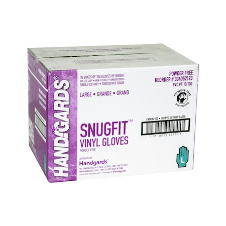 Handgards Handgards Snugfit Powder Free Large Vinyl Glove, PK1000 304362123